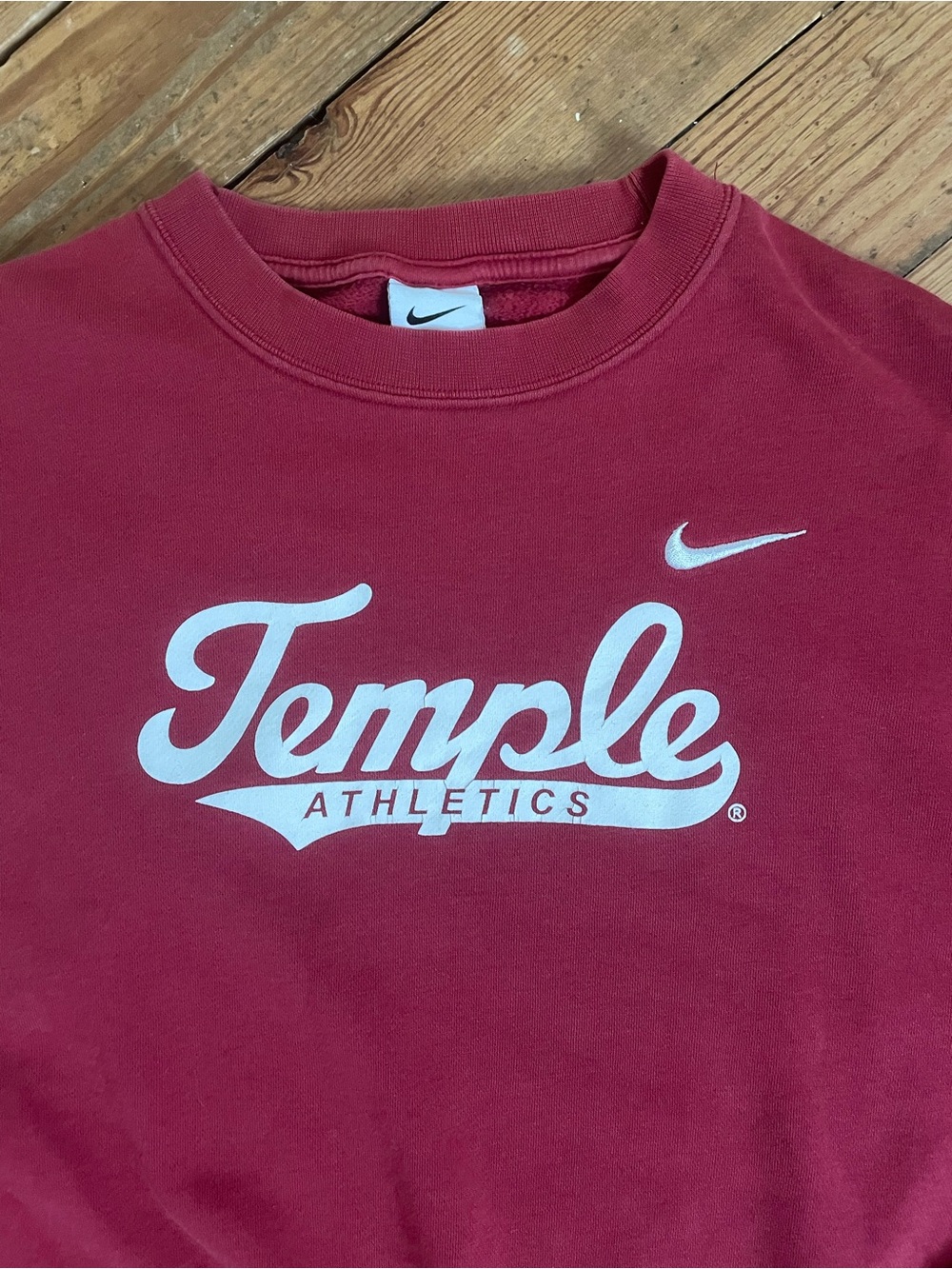 Nike Temple Athletics Crew Sweatshirt - Maroon with White Logo